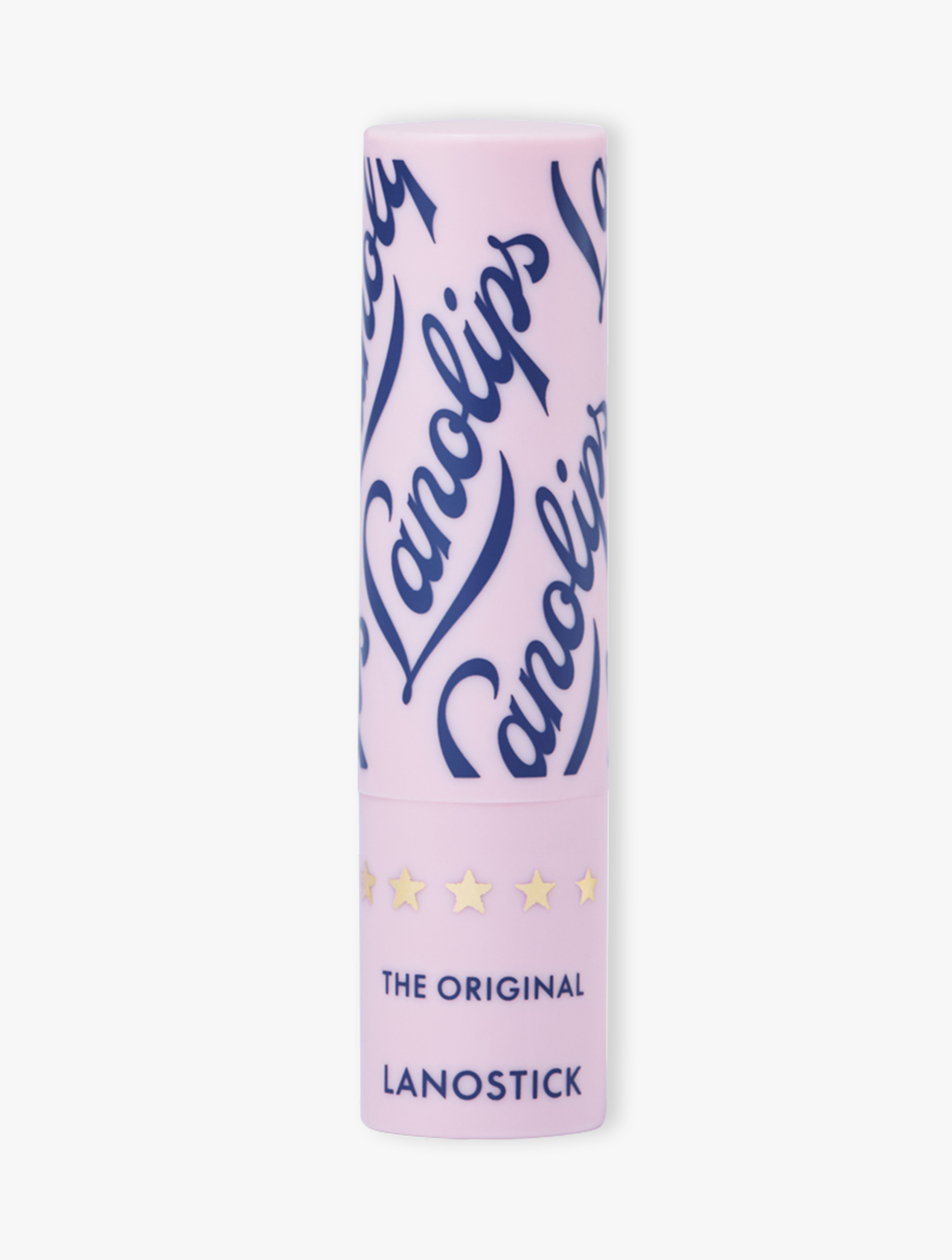 Product shot of the Lanolips The Original Lanostick, featuring the closed product wind up stick. A fast-working balm, its the perfect day-balm for pockets, bags and on-the-go. Formulated with lanolin and natural waxes, butters and vitamin E.