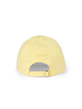 Load image into Gallery viewer, Lanolips Classic Drip Yellow Cap showcases a back view with an adjustable slider fastening, allowing you to easily customise the fit for most head sizes. The cap also features the iconic Lanolips logo on the back, adding a touch of brand flair to your style.
