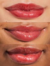 Load image into Gallery viewer, Close up shot of Lanolips Jellybalm Watermelon worn on different skin tones
