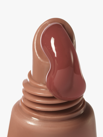 Close up of the lanolips ceramide milkshake balm caramel melt.