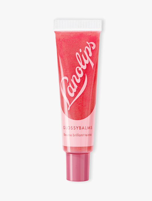 Product shot of the Lanolips Glossy Balm Candy tube on a white background. 