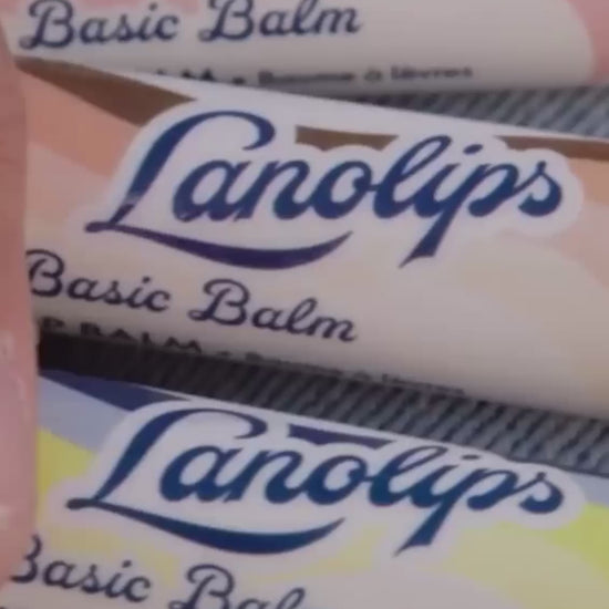 Video of Lanolips Basic Balm range, comes in three natural flavours: Coconutter, Strawberry and Original Vanilla. Made with nourishing lanoln, shea butter, vitamin e and natural fruit extracts.