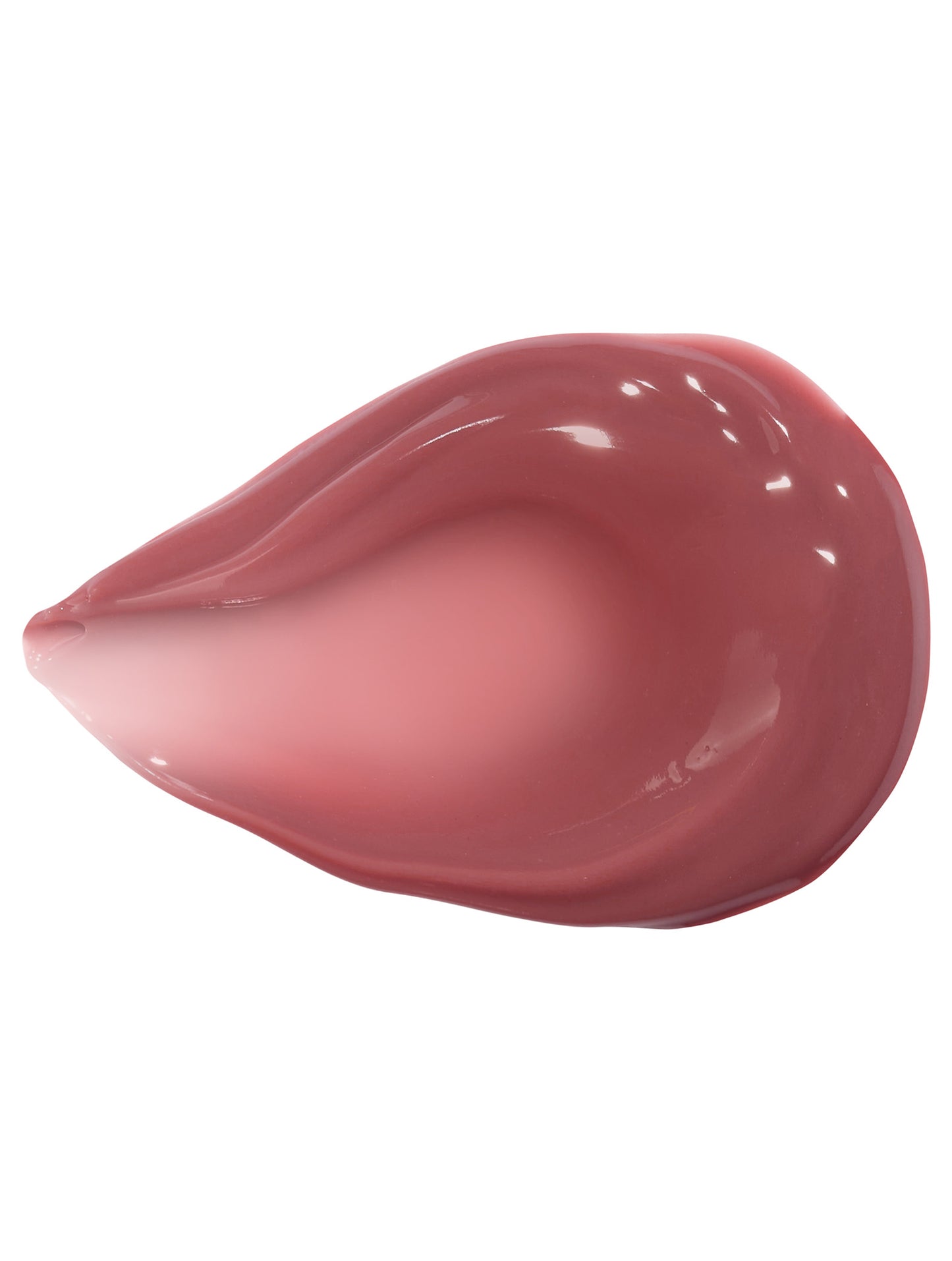 Swatch of Lanolips Ceramide Milkshake Balm in Caramel Melt, showing a sweet rosy-caramel nude tint