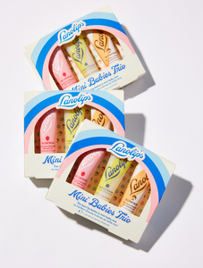 101 Mini Babies Trio is 100% natural flavours and comes in 3 flavours in mini form: Strawberry, Lemonaid & Coconutter.